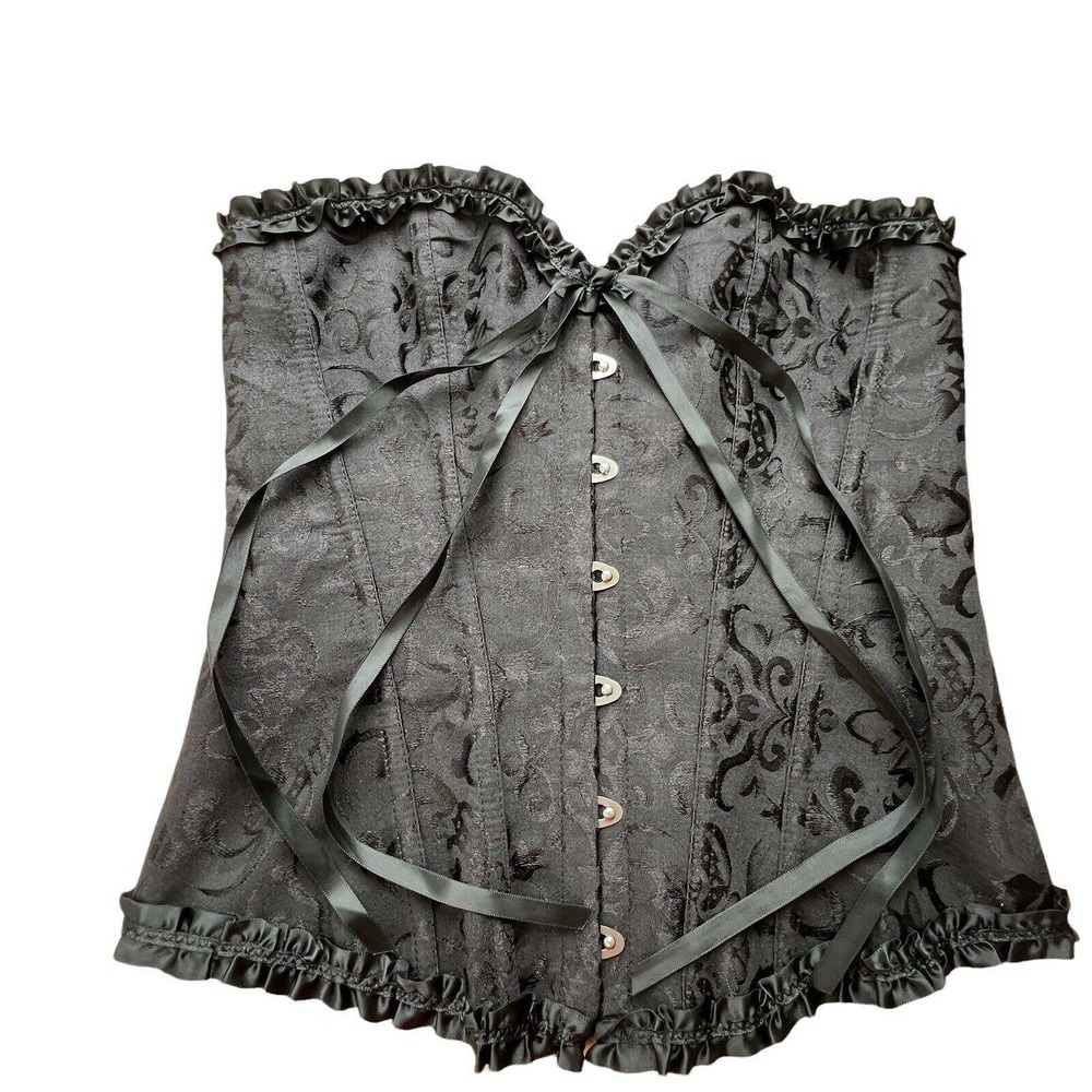 Adore Me Women's Corset Lace-Up Back Busk Front‎ Closure Sz Med